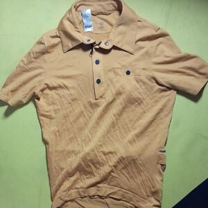 Merino Wool Bike Polo Shirt Ocre